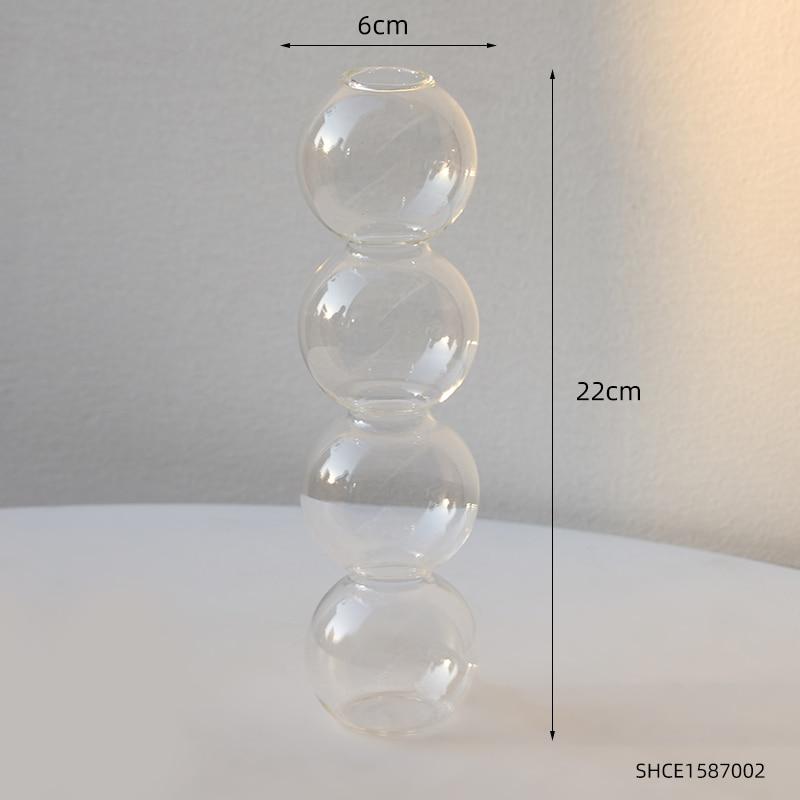 Decorative Round Glass Vase Bubble Glass Vase for Centerpieces Brown Bohemian Glass Vase Glass Vase Decor